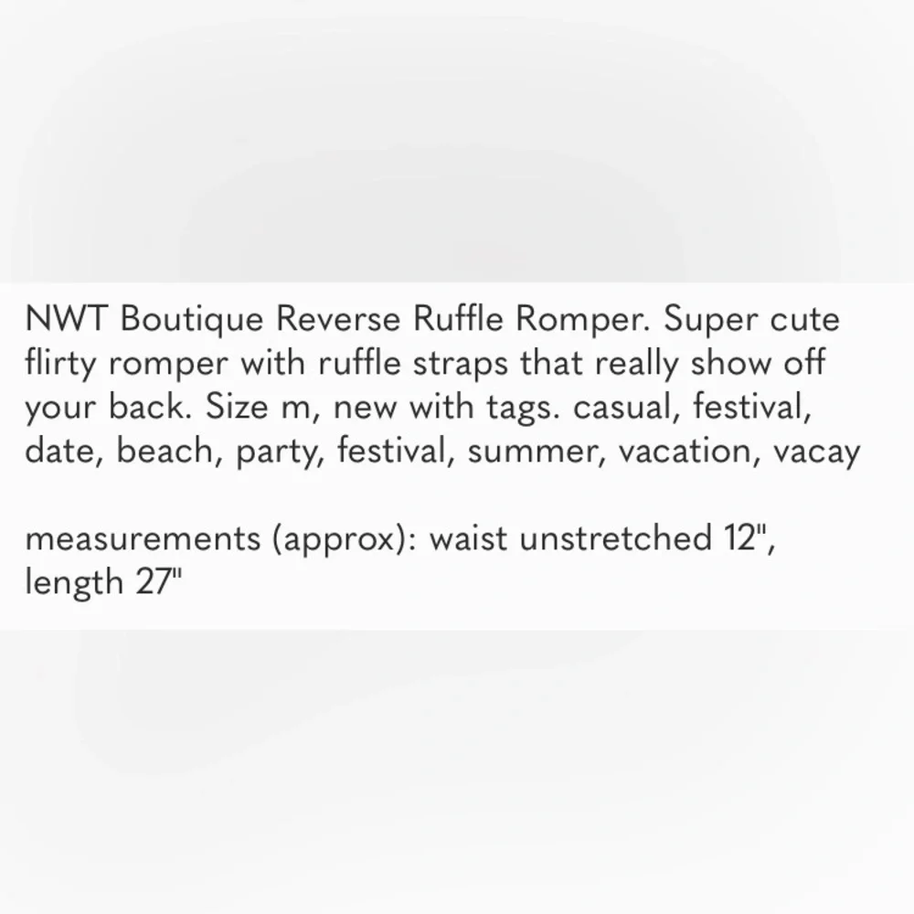 NWT Reverse Ruffle Romper - Picture 5 of 5